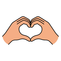 Fototapeta premium vector illustration of heart shaped hands