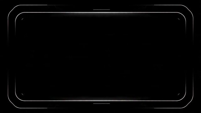 Elegant black screen featuring a thin glowing border, ideal for frames, titles, and modern UI visuals