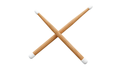 Crossed Drumsticks with White Tips