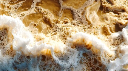 Obraz premium Abstract Foamy Golden Water Surface Background Texture