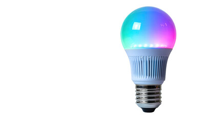 Obraz premium Colorful smart light bulb with changing hues.