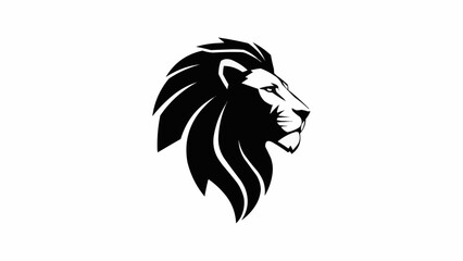 Majestic Lion Head Silhouette Profile View.