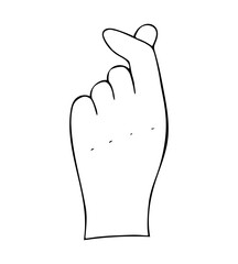 Finger Heart Hand Gesture Minimal Hand Drawn Love Symbol Illustration