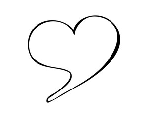 Heart Quote Speech Bubble Hand Drawn Minimal Love Symbol Illustration