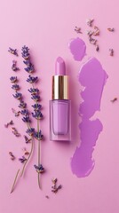 Lavender lipstick with flowers