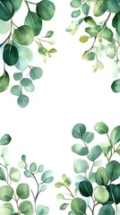 Elegant green eucalyptus leaves