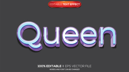 3d text effect queen theme