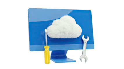 Computer Monitor with Cloud and Tools