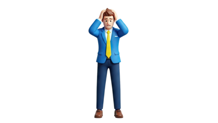 Frustrated Businessman holding head