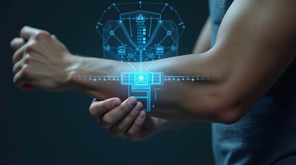Futuristic Human Arm With Digital Interface