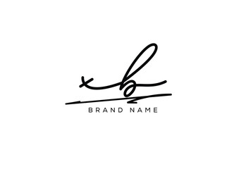XB letter elegant cursive beauty handwriting logo. symbol design| typography logo| creative mark| corporate identity| signature logo.