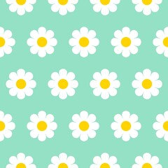 Seamless floral pattern with daisies and camomiles in spring summer style