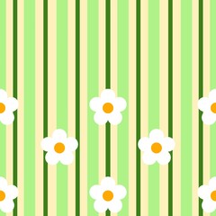 Seamless floral pattern with green and pink flowers for spring and summer design