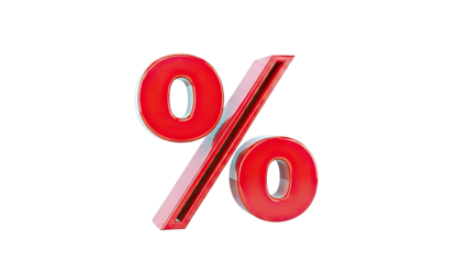 Red 3D Percent Sign