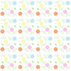 Seamless pink floral pattern with flowers and leaves in a soft decorative vintage style for wallpaper and design