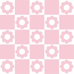 Seamless pink floral and heart pattern with a soft pastel design for wallpaper and fabric