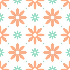 A seamless pink floral pattern with flowers and leaves for decorative wallpaper and textile design