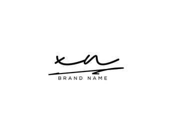 XN letter elegant cursive beauty handwriting logo. symbol design| typography logo| creative mark| corporate identity| signature logo.