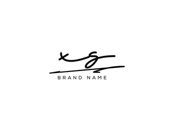 XS letter elegant cursive beauty handwriting logo. symbol design| typography logo| creative mark| corporate identity| signature logo.