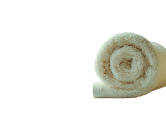 Rolled towel. Isolated right corner. Black backdrop