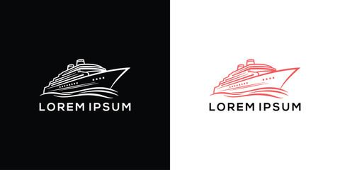 Luxury yacht logo design concept on contrasting backgrounds showcasing elegance and sophistication