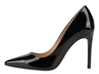 Elegant black patent leather heel