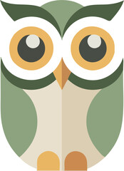 Obraz premium Minimalist Geometric Flat Vector Owl Logo in Earth Tones