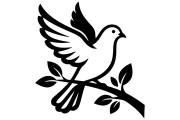 Fototapeta premium dove of peace, Elegant Dove with Floral Patterns – Vector Illustration