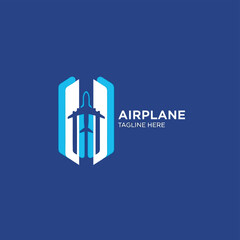 Airplane Travel Logo with Gate Element