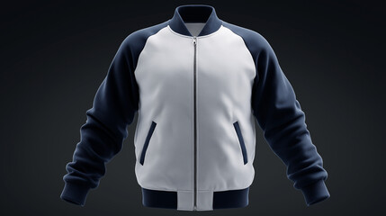 White and navy bomber jacket