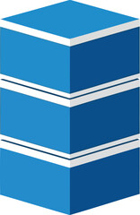 Generative AI Blue 3D Stacked Block Vector. Data Storage