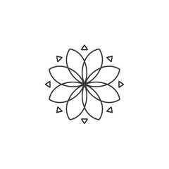 Generative AI Geometric Flower Mandala with Triangles Vector