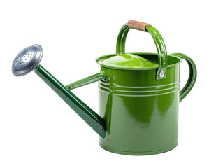 Green watering can for gardening and plants.
