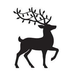 Christmas lights deer silhouette, ideal for joyful festive vector illustrations.