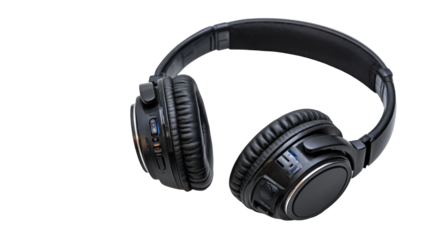 Stylish black headphones for quality listening.