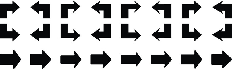 Black arrow vector icon pack. Arrow icon. Arrow vector collection. Doddle arrow set, collection of arrows.Collection different arrows sign. Vector Arrows set. Set simple arrows isolated on white back.