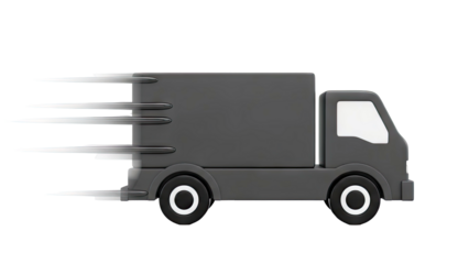 Stylized delivery truck with speed lines