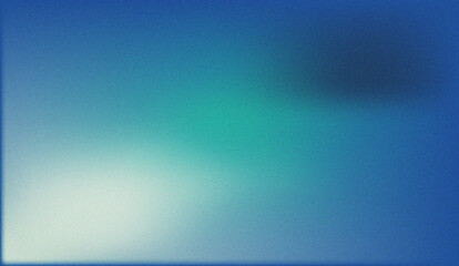 Blue Green Grainy Gradient Background with Soft Noise Texture
