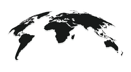 Naklejka premium 3d globe map isolated on white background. Infographic world map multiple locations. Vector illustration.