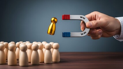 Attractive business concept of unique talent acquisition and leadership