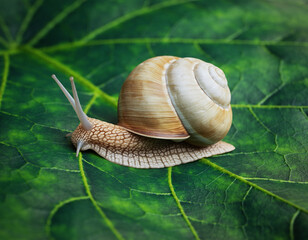 snail on a leaf