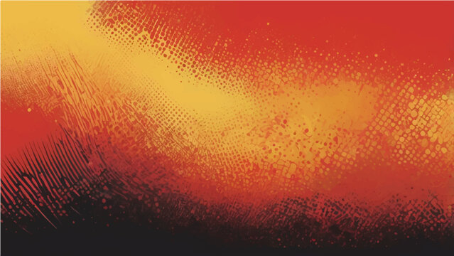 An abstract orange grunge background featuring a bright fire design with a glowing flame pattern and hot energy texture creates a vibrant art backdrop with space for text
