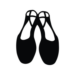 Stylized silhouette of ballet shoes evoking dance, grace, and artistic expression