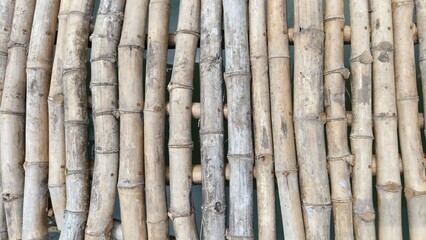 Natural bamboo pole texture with repeating pattern, ideal for backgrounds, architecture concepts,...