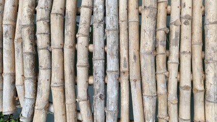 Natural bamboo pole texture with repeating pattern, ideal for backgrounds, architecture concepts,...