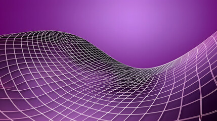 Vibrant purple background features flowing grid pattern, creating sense of depth and movement
