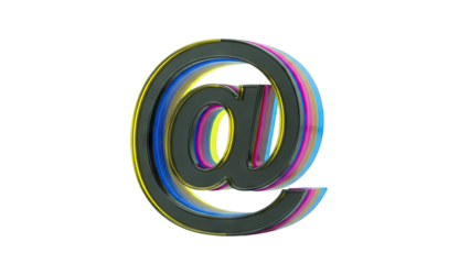 3D At Symbol with CMYK Colors