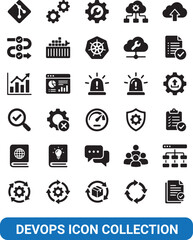 DevOps Icon Collection Software Development IT Operations and Cloud Computing Symbols