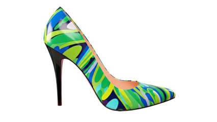 Abstract Print Stiletto High Heel Pump