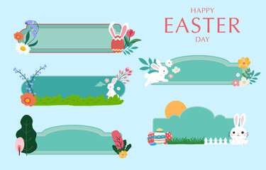 cute easter banner for kid greeting card